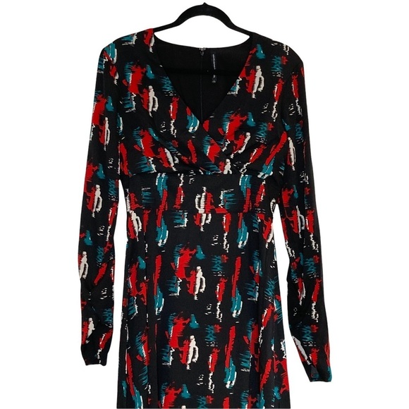 W118 by Walter Baker Black Raquel Patterned Maxi Dress Sz M - Picture 4 of 15